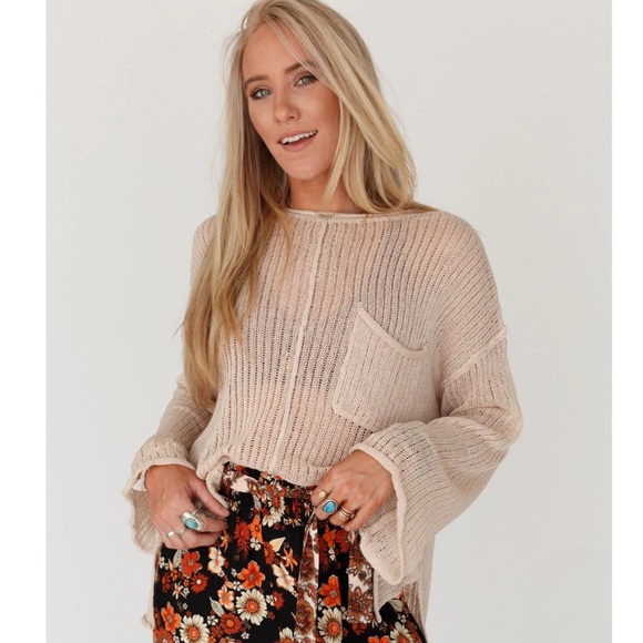 Golden Rays Drop Shoulder Top - Beige - Picture 5 of 8